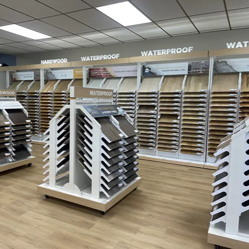 Flooring showroom at Carpet Barn Carpet One Georgetown displaying carpet, hardwood, vinyl, laminate, and tile options